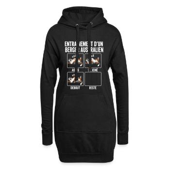 Chien Entraînement Berger Australien - Sweat-shirt à capuche long Femme - noir - Devant