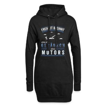 Freiheit beginnt Segelflug - Hoodie-Kleid - Schwarz - Vorne