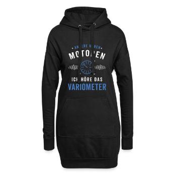 Ich höre das Variometer Segelflug - Hoodie-Kleid - Schwarz - Vorne