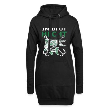 Hecht im Blut – Hechtangler Raubfisch Motiv - Hoodie-Kleid - Schwarz - Vorne