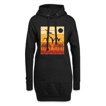 Segelflug Landschaft Design Sunset - Hoodie-Kleid - Schwarz - Vorne