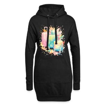 Reisekoffer Pastel Colour Splash Art - Hoodie-Kleid - Schwarz - Vorne