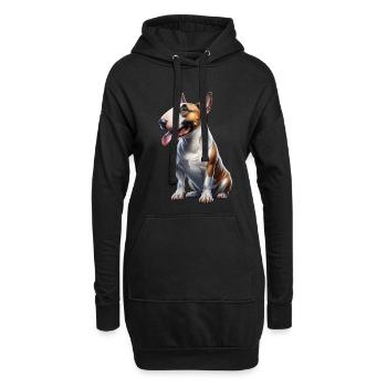 Bull terrier - Sweat-shirt à capuche long Femme - noir - Devant
