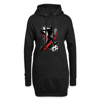 Footballeurs - Sweat-shirt à capuche long Femme - noir - Devant