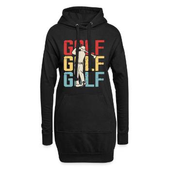 Retro Golf – départ passionné - Sweat-shirt à capuche long Femme - noir - Devant