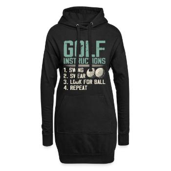 Instructions de golf – Swing, jurons, recherche - Sweat-shirt à capuche long Femme - noir - Devant