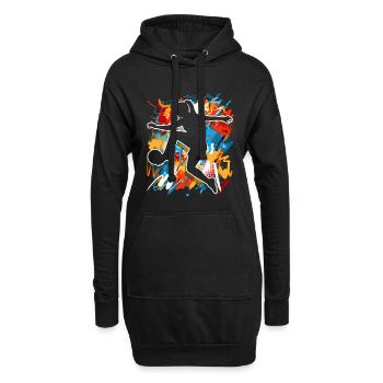 Football féminin - Sweat-shirt à capuche long Femme - noir - Devant