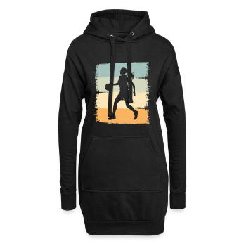 Basketball féminin - Sweat-shirt à capuche long Femme - noir - Devant