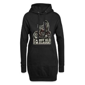 Je ne suis pas vieux, je suis du classique | Biker | Moto - Sweat-shirt à capuche long Femme - noir - Devant