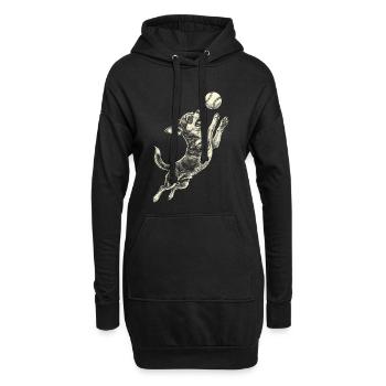 Race de chihuahua Baseball - Sweat-shirt à capuche long Femme - noir - Devant
