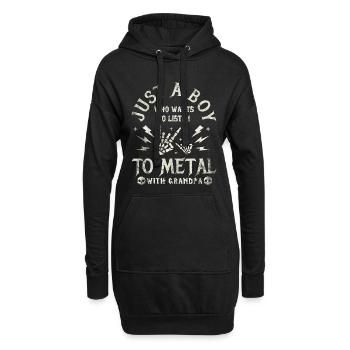 Metall-Baby Boy mit Opa Rock Baby - Hoodie-Kleid - Schwarz - Vorne