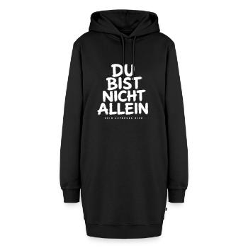 You Are Not Alone - Hoodie-Kleid - Schwarz - Vorne - AI Model Female 172 light (172cm)