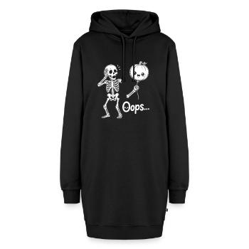 Skeleton Holding Balloon pumpkin Halloween - Hoodie-Kleid - Schwarz - Vorne - AI Model Female 172 light (172cm)