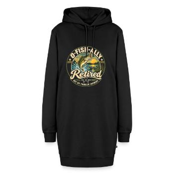 O-Fish-Ally Retired 2026 for Fisherman Fishing  - Hoodie-Kleid - Schwarz - Vorne - AI Model Female 172 light (172cm)