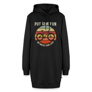 Put Some Fun Between Your Legs - Cycling - Hoodie-Kleid - Schwarz - Vorne - AI Model Female 172 light (172cm)