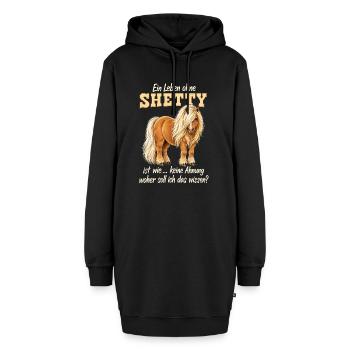 Shetty Shetland Pony – Lustiger Pferdespruch - Hoodie-Kleid - Schwarz - Vorne - AI Model Female 172 light (172cm)
