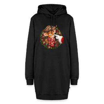 Boop! Cute Reindeer Christmas - Hoodie-Kleid - Schwarz - Vorne - AI Model Female 172 light (172cm)