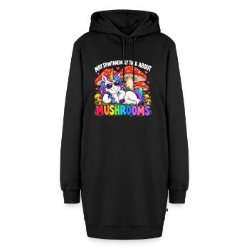 Cute Unicorn Mushroom Lovers - Hoodie-Kleid - Schwarz - Vorne - AI Model Female 172 light (172cm)