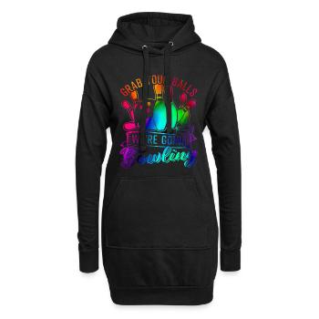 Bowling Kegeln Bowler - Sweat-shirt à capuche long Femme - noir - Devant