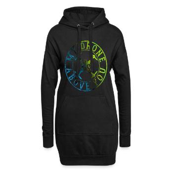 Drohne Drohnen Quadrocopter - Hoodie-Kleid - Schwarz - Vorne