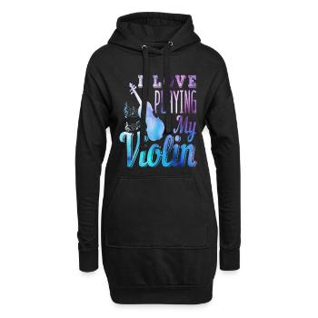 Geige - Hoodie-Kleid - Schwarz - Vorne