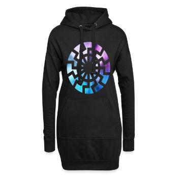 Kornkreise - Hoodie-Kleid - Schwarz - Vorne