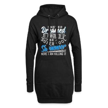 Schwimmen - Hoodie-Kleid - Schwarz - Vorne