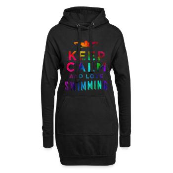 Schwimmen - Hoodie-Kleid - Schwarz - Vorne