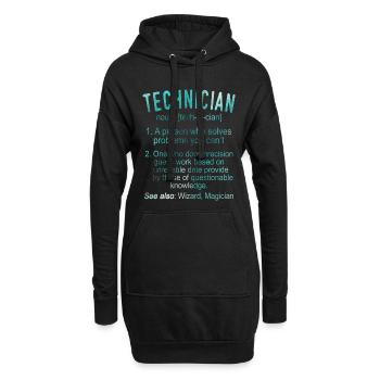 Techniker - Hoodie-Kleid - Schwarz - Vorne