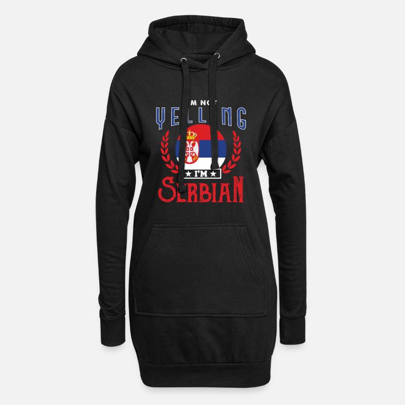 Serbien - Hoodie-Kleid - Schwarz