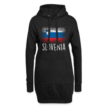 Slowenien - Hoodie-Kleid - Schwarz - Vorne