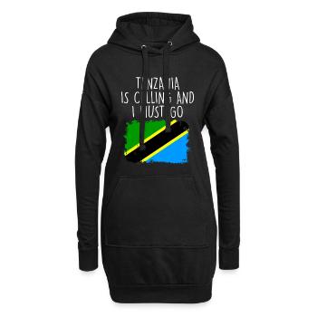 Tanzanie - Sweat-shirt à capuche long Femme - noir - Devant