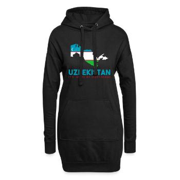 Usbekistan - Hoodie-Kleid - Schwarz - Vorne