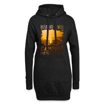 Camping Paar - Hoodie-Kleid - Schwarz - Vorne