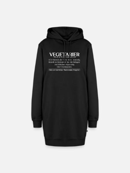 Vegetarier Definition Fun - Hoodie-Kleid - Schwarz