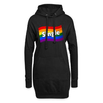Gay Pride célibataire gay people drapeau arc-en-ciel LGBTQ - Sweat-shirt à capuche long Femme - noir - Devant