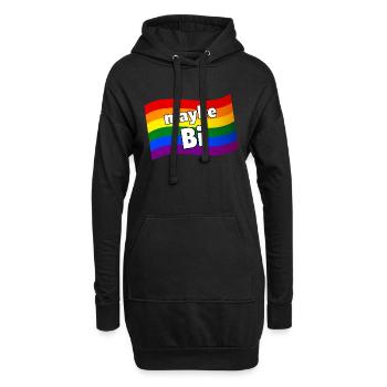 Peut-être Bi Peut-être bisexuel drapeau arc-en-ciel fierté LGBTQ - Sweat-shirt à capuche long Femme - noir - Devant
