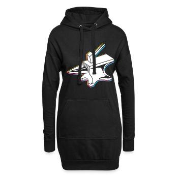 Amboss Forgerie - Sweat-shirt à capuche long Femme - noir - Devant