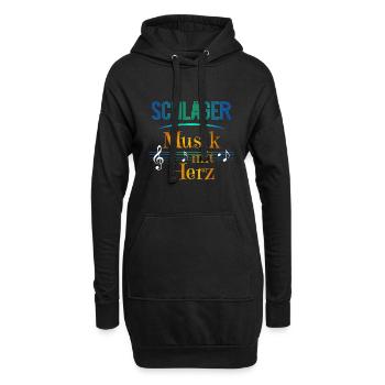 Schlager Musik mit Herz - Hoodie-Kleid - Schwarz - Vorne