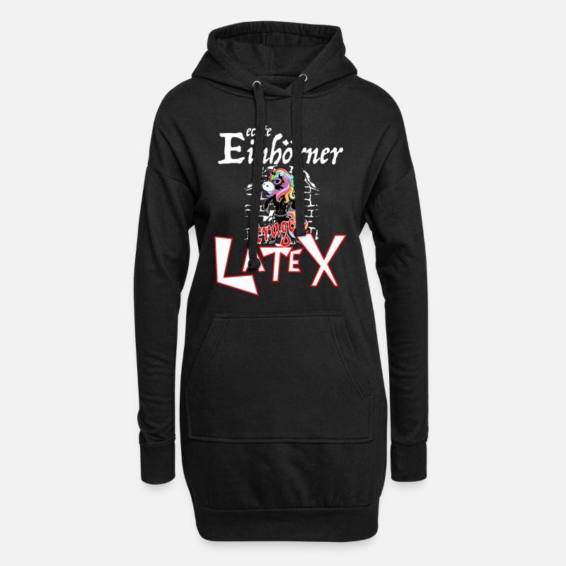 Einhörner Latex - Hoodie-Kleid - Schwarz