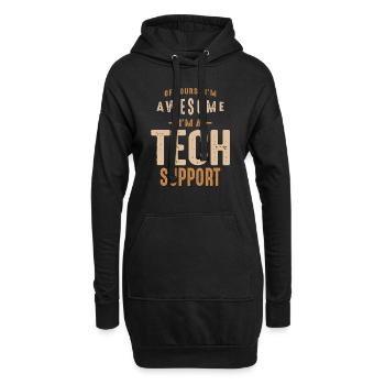 Tech Support - Hoodie Dress - black - Front