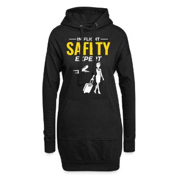 Flugbegleiter Flugbegleiter Flugbegleiterin Flugbegleiterin - Hoodie-Kleid - Schwarz - Vorne