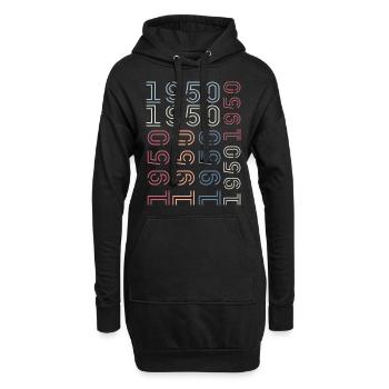 Né en 1950 Cadeau Anniversaire 1950 Retro 1950 - Sweat-shirt à capuche long Femme - noir - Devant