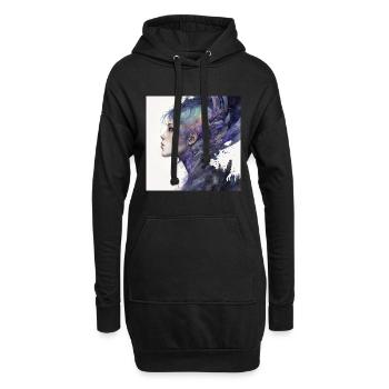 Chase your goals - Hoodie-Kleid - Schwarz - Vorne