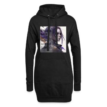 It never gets easier you just get stronger - Hoodie-Kleid - Schwarz - Vorne