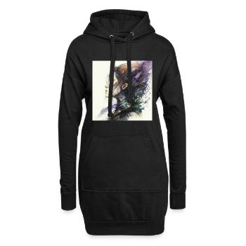 Soulevez comme une fille - Sweat-shirt à capuche long Femme - noir - Devant
