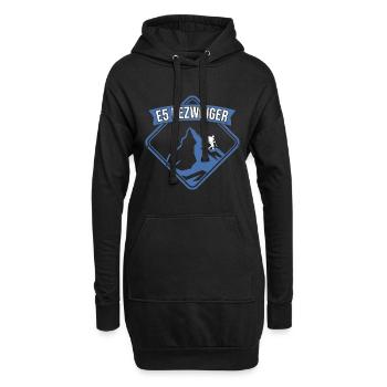 Alpenüberquerung Oberstdorf Meran E5 Fernwanderweg - Hoodie-Kleid - Schwarz - Vorne