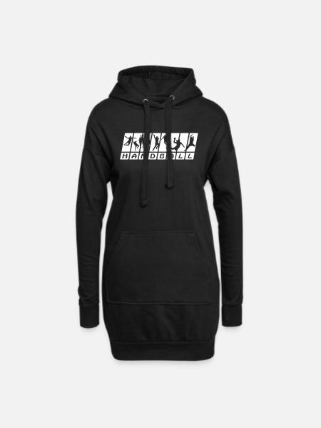 Handball Timeline - Hoodie-Kleid - Schwarz