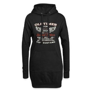 Oldtimer Juni 1958 Jahrgang 1958 66. Geburtstag 58 - Hoodie-Kleid - Schwarz - Vorne