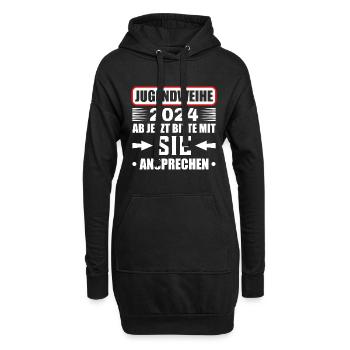 Jugendweihe 2024 Ab Jetzt Bitte Mit Sie Ansprechen - Hoodie-Kleid - Schwarz - Vorne